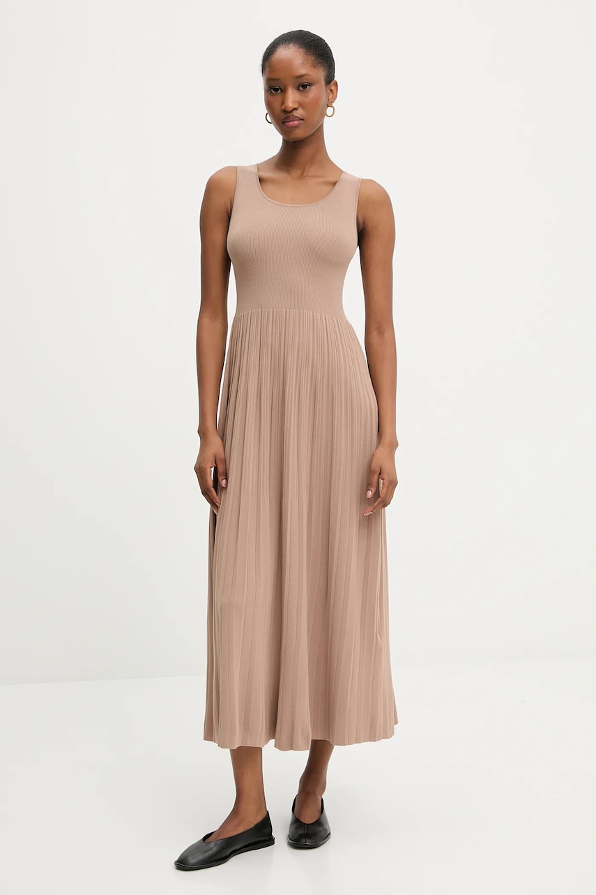 Weekend Max Mara rochie MARKUS culoarea bej, midi, evazați, 2525326011600