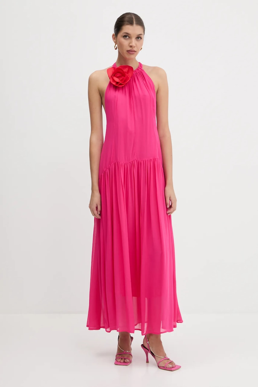 Farm Rio rochie culoarea roz, maxi, evazați, 342069
