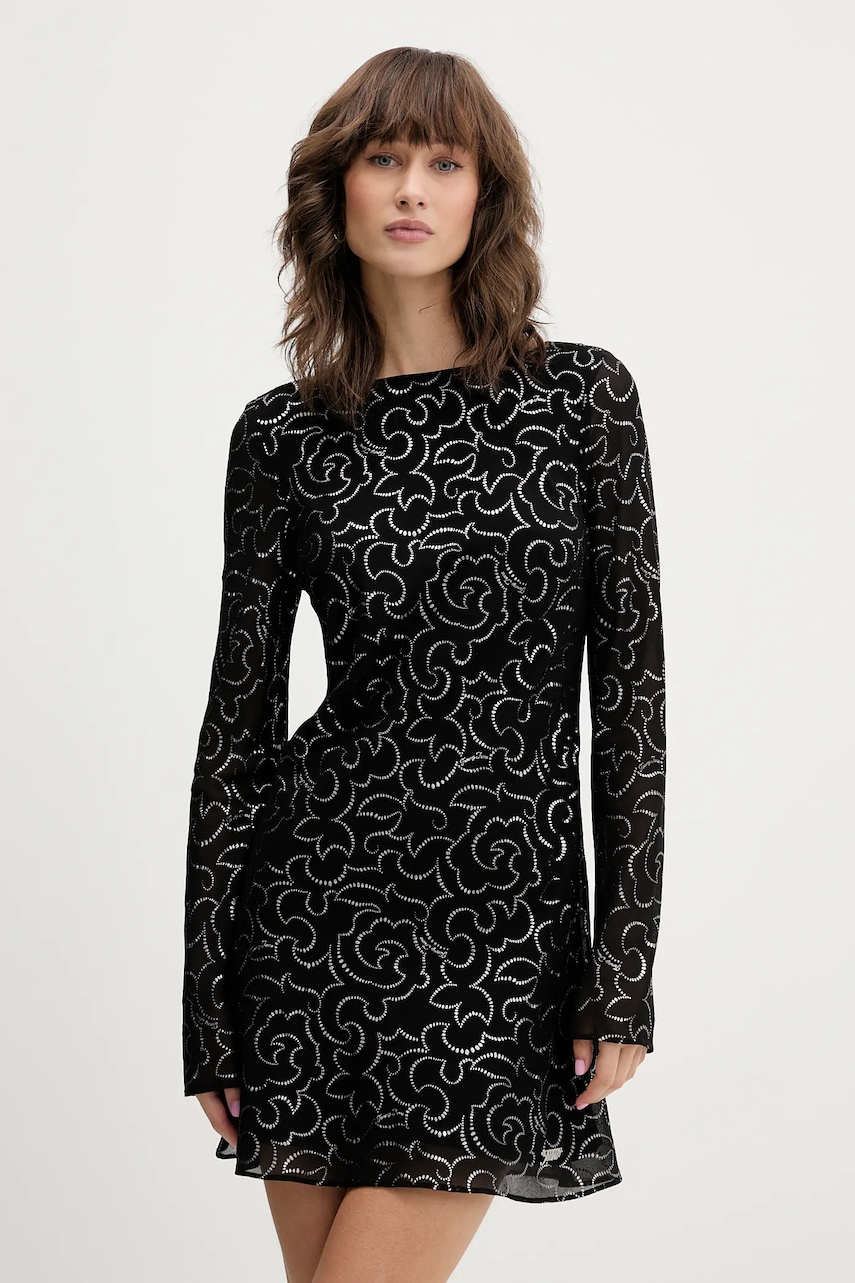 Tommy Jeans rochie culoarea negru, mini, evazați, DW0DW21489
