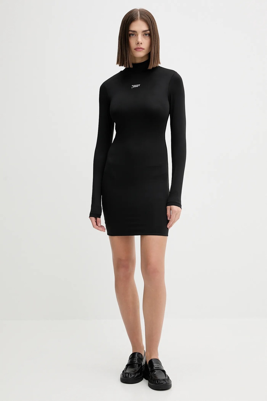 Платье Tommy Jeans цвет чёрный mini облегающее DW0DW21504
