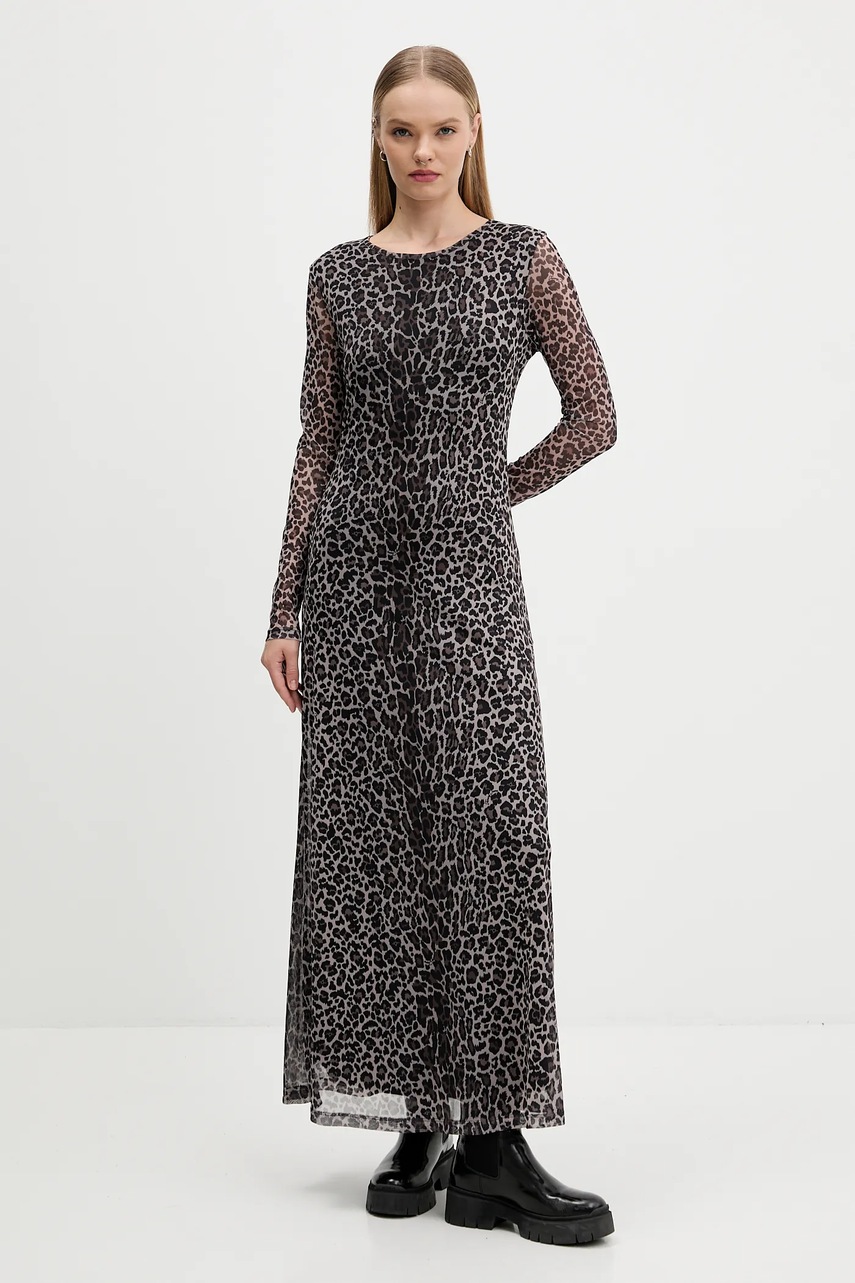 Сукня Tommy Jeans колір коричневий maxi розкльошена DW0DW21511