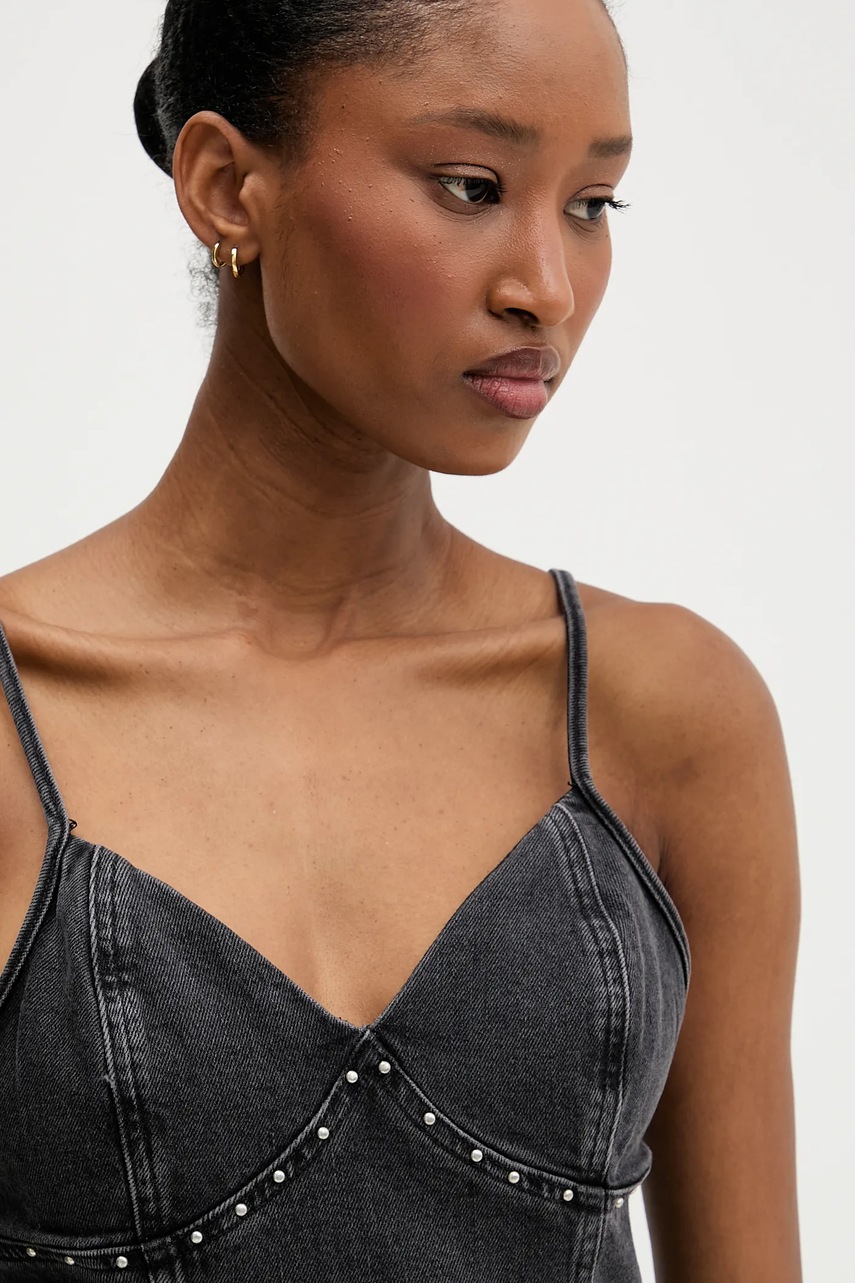 Джинсова сукня Tommy Jeans колір сірий maxi розкльошена DW0DW21634