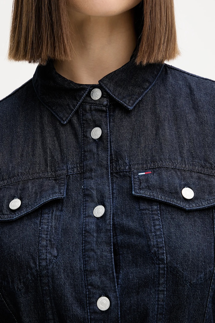 Джинсова сукня Tommy Jeans колір синій mini розкльошена DW0DW21649
