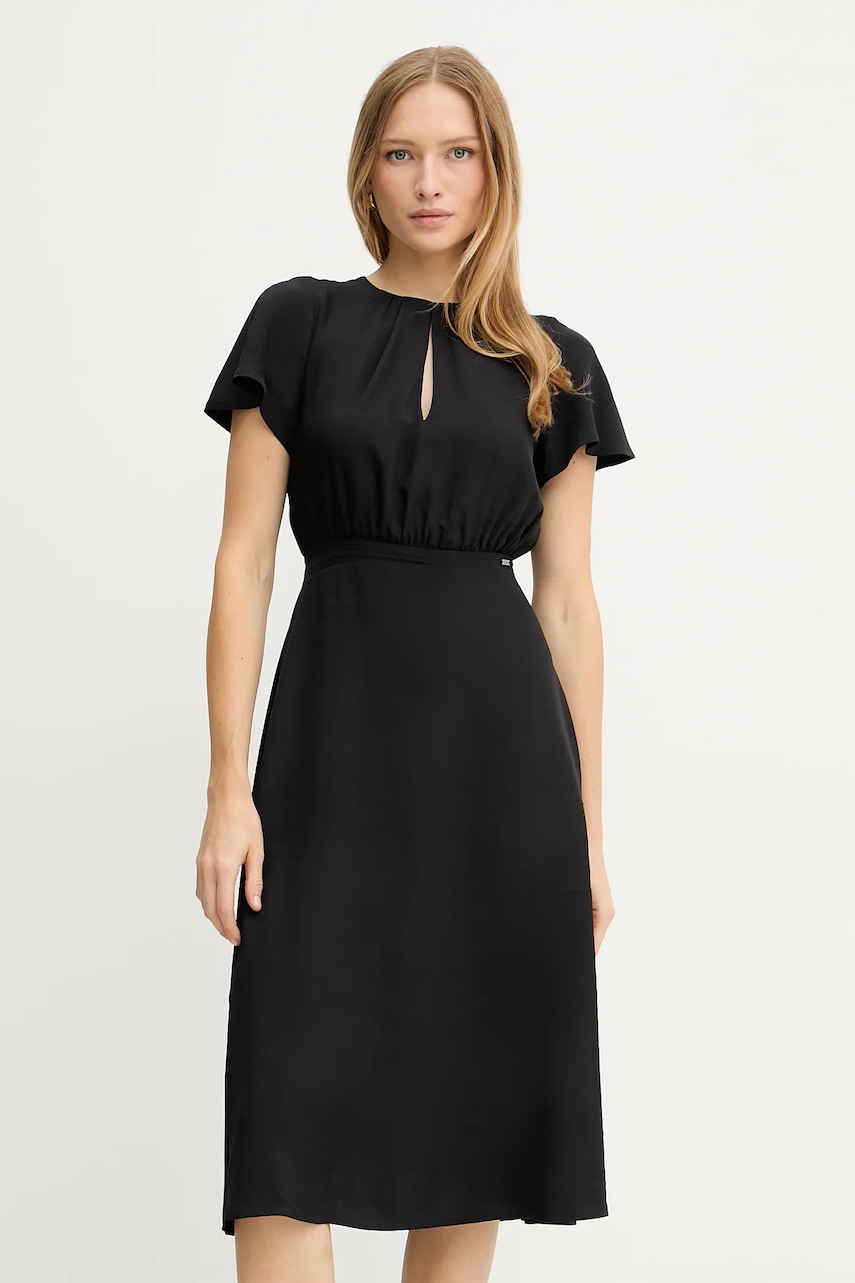 Сукня Armani Exchange колір чорний midi розкльошена XW001025 AF16122