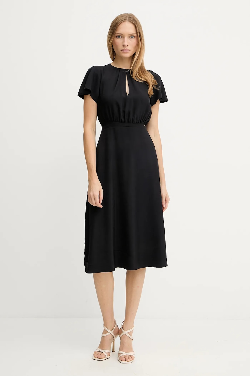Платье Armani Exchange цвет чёрный midi расклешённое XW001025 AF16122 Платье Armani Exchange цвет чёрный midi расклешённое XW001025 AF16122