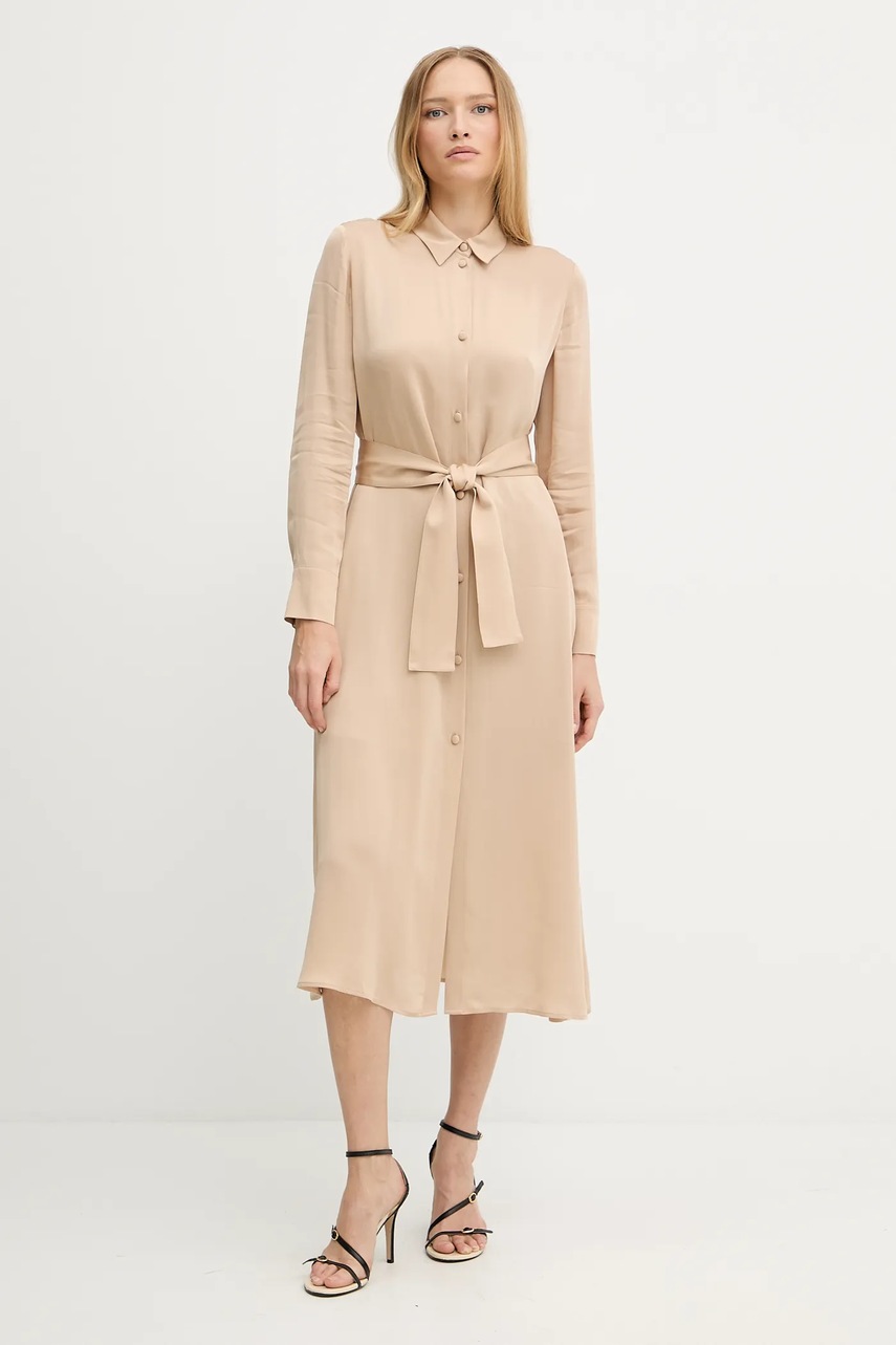 

Рокля Armani Exchange в зелено среднодълга със стандартна кройка XW001245 AF16121, Бежов