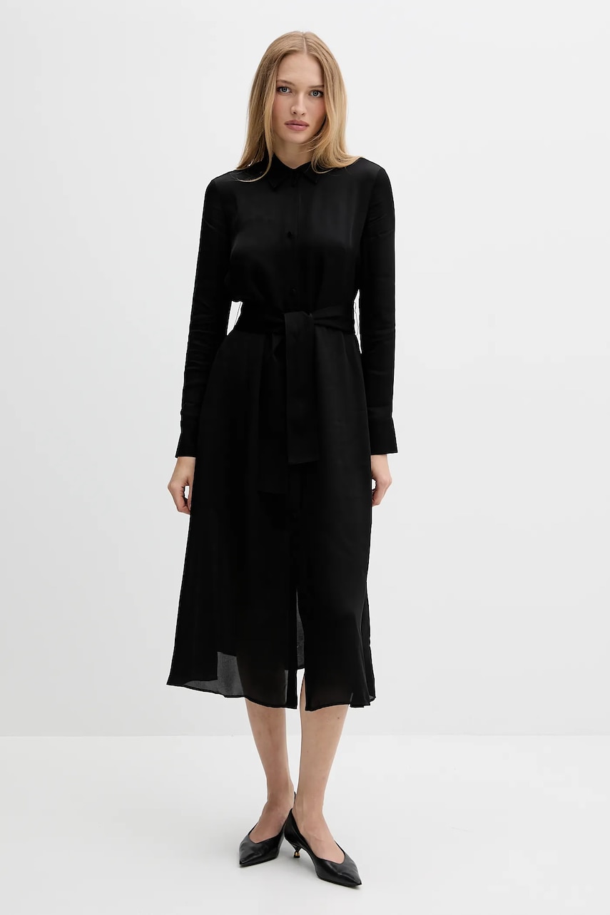 Сукня Armani Exchange колір чорний midi пряма XW001245 AF16121