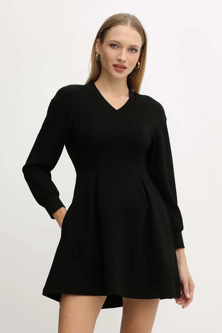 Armani Exchange rochie culoarea negru, mini, evazati, XW001288 AF16111