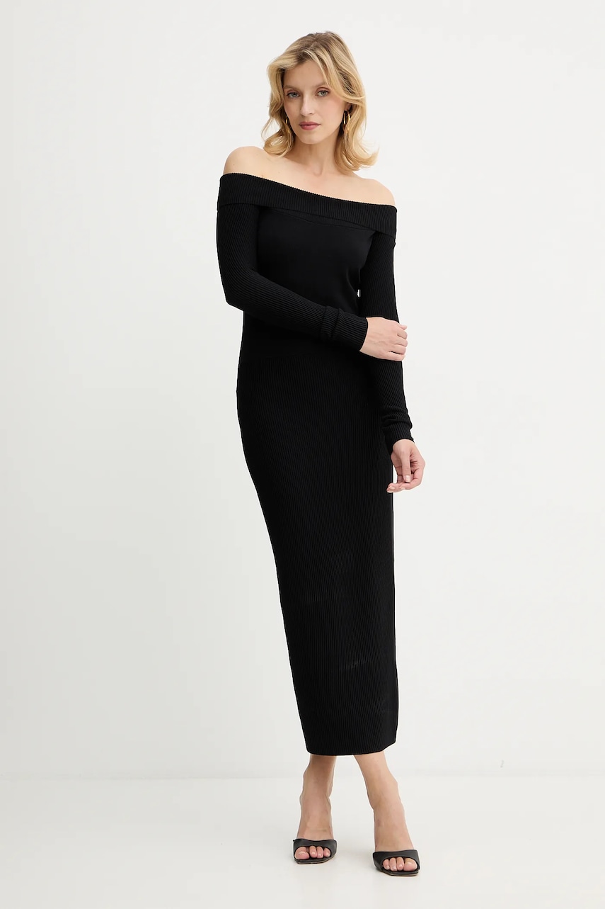 Сукня Armani Exchange колір чорний midi облягаюча XW001313 AF10352
