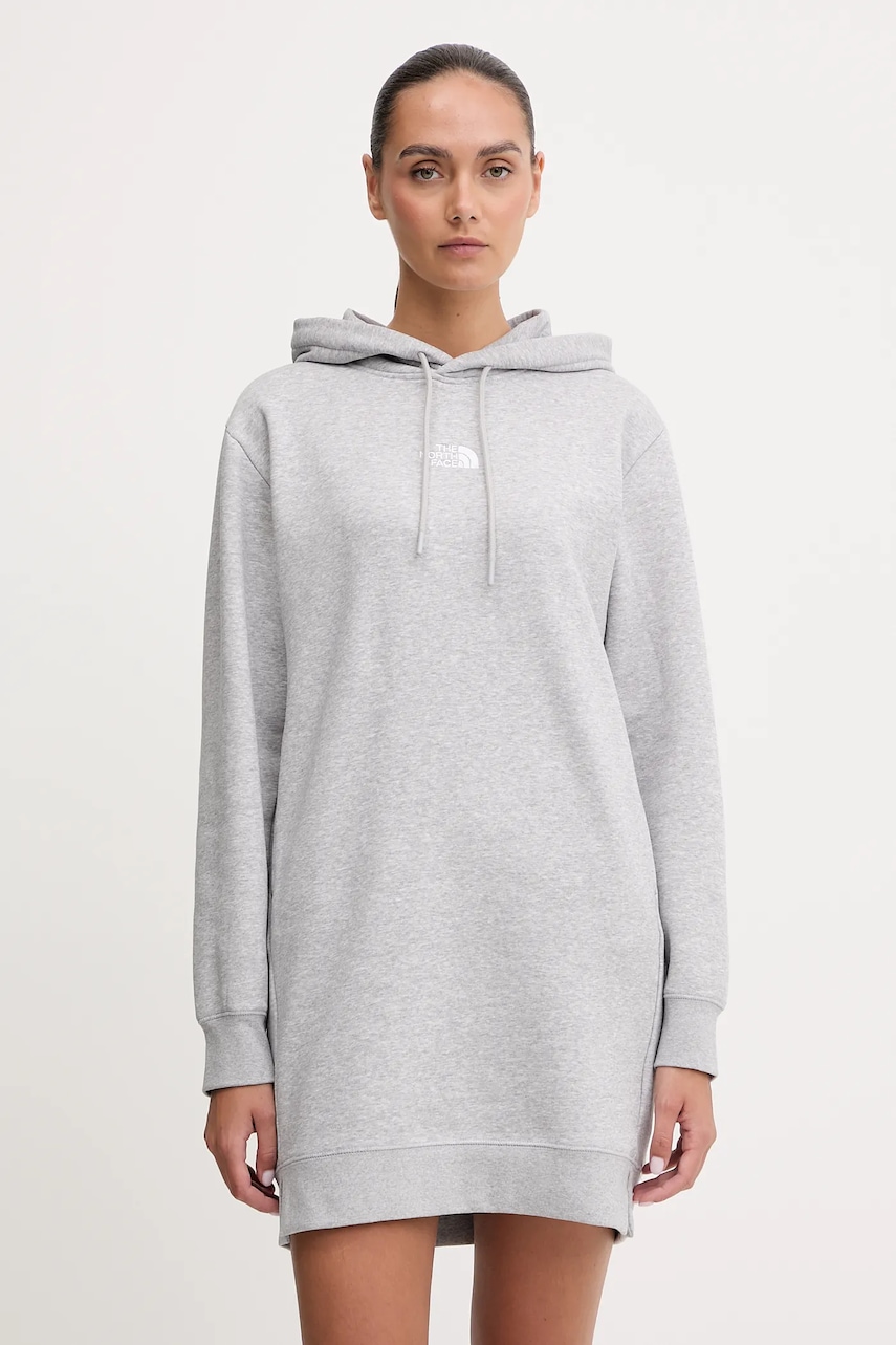 The North Face rochie Essential Relaxed culoarea gri, mini, oversize, NF0A8EEEDYX1