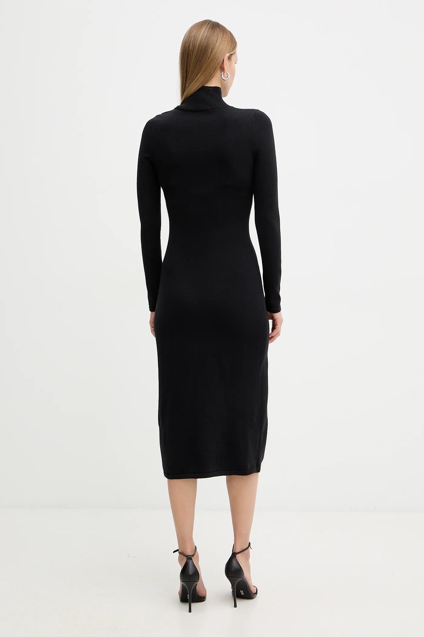 Сукня з додаванням вовни Weekend Max Mara OCROMA колір чорний midi облягаюче 2525326022600