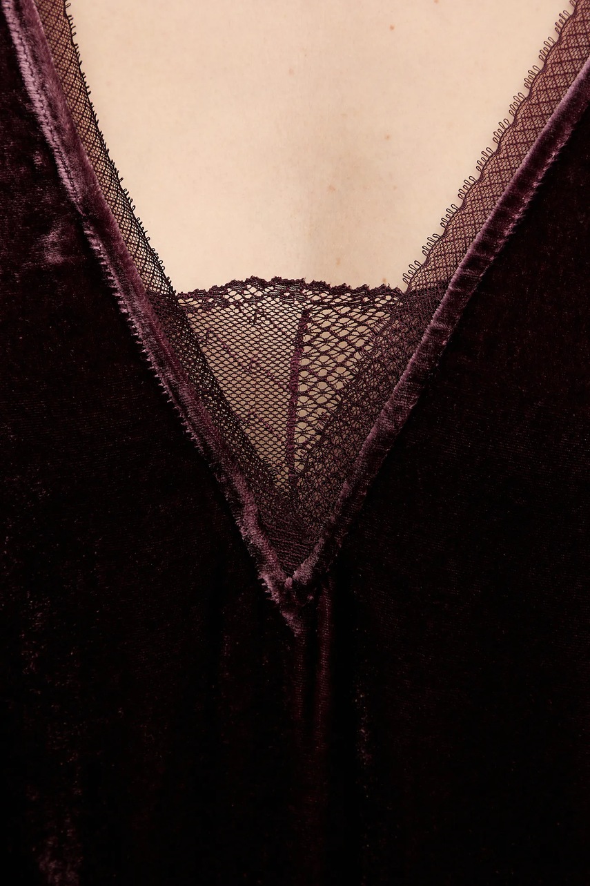 Велюрова сукня ZADIG&VOLTAIRE колір бордовий  WWDR02571