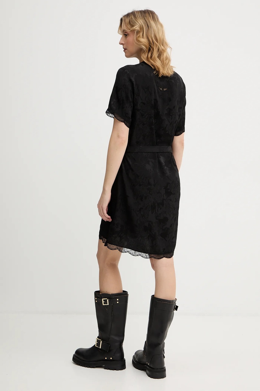 Шовкова сукня ZADIG&VOLTAIRE колір чорний mini пряма WWDR02588