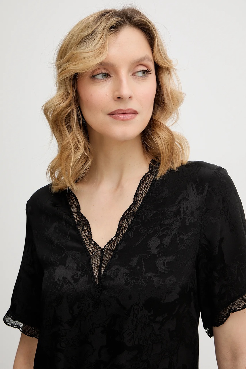 Шовкова сукня ZADIG&VOLTAIRE колір чорний mini пряма WWDR02588