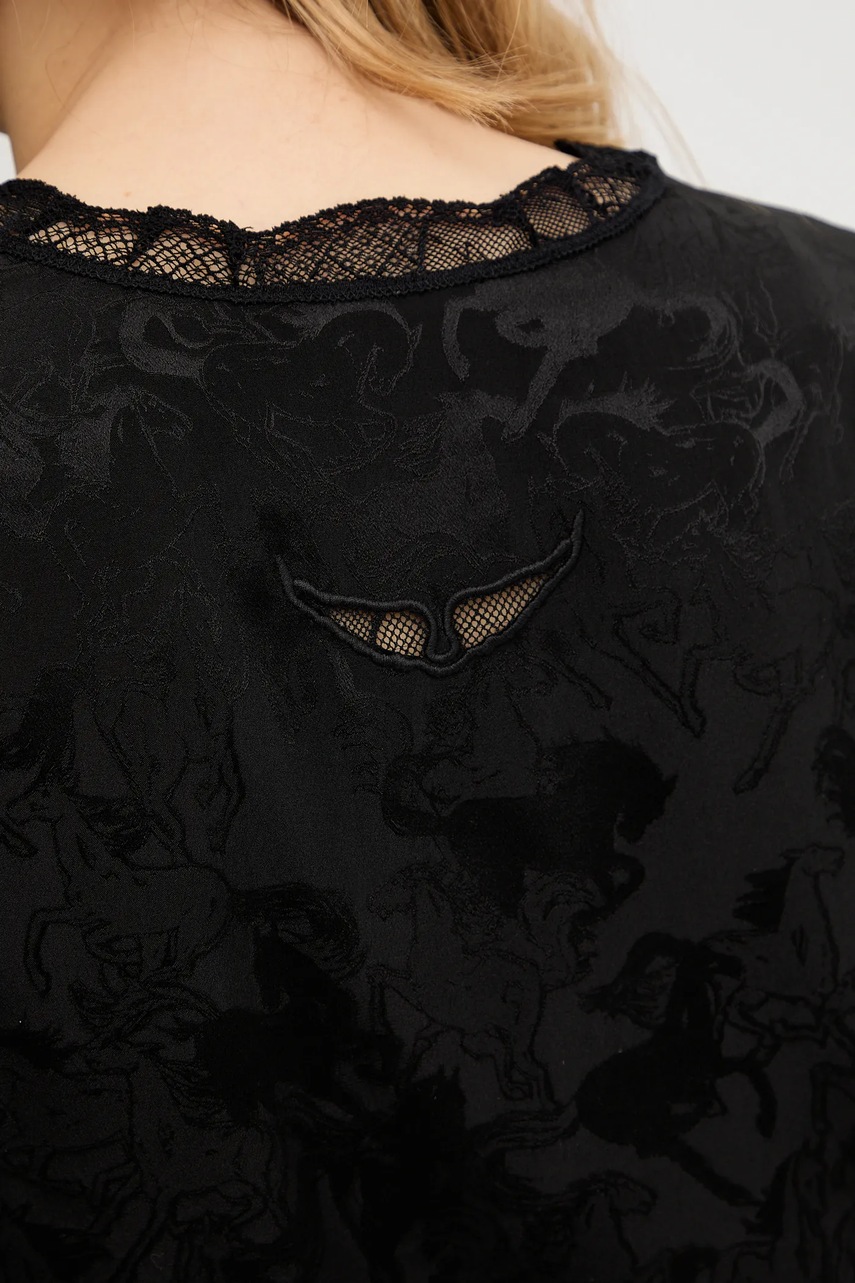 Шовкова сукня ZADIG&VOLTAIRE колір чорний mini пряма WWDR02588