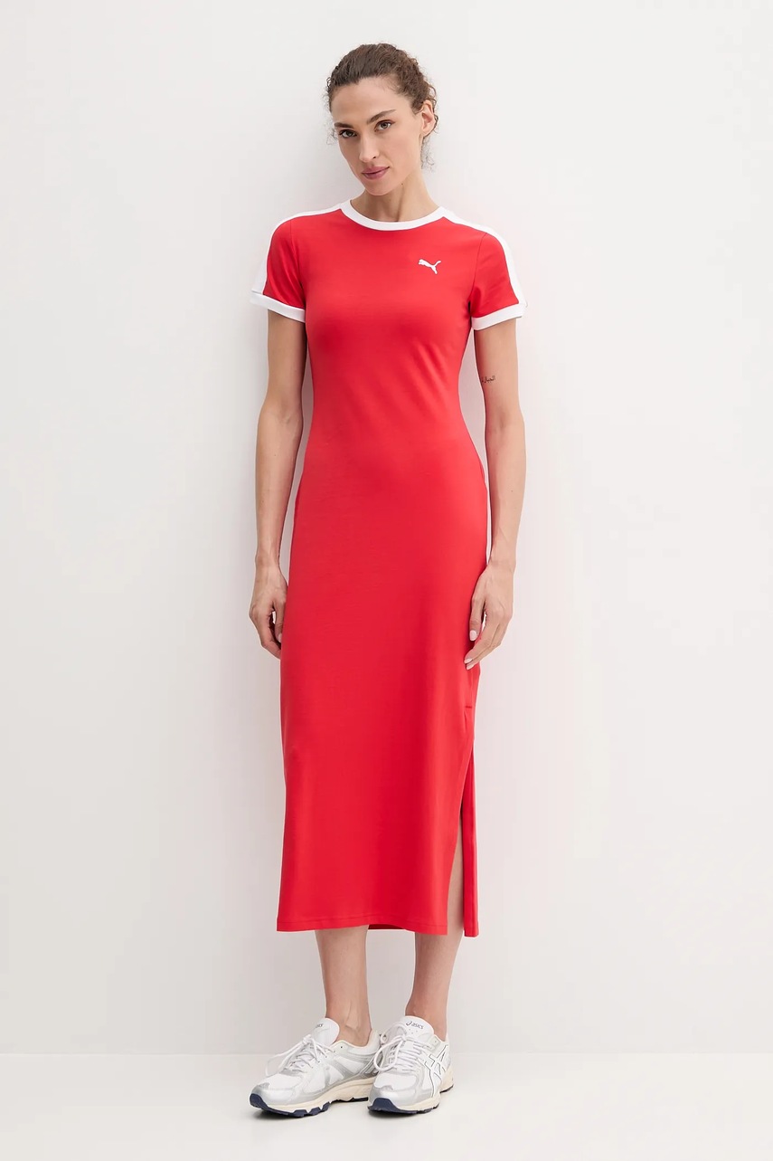 Платье Puma цвет красный midi прямое 632140 Платье Puma цвет красный midi прямое 632140