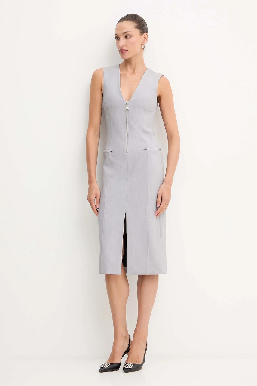 Платье Patrizia Pepe цвет серый midi облегающее 2A3001 A498 Платье Patrizia Pepe цвет серый midi облегающее 2A3001 A498