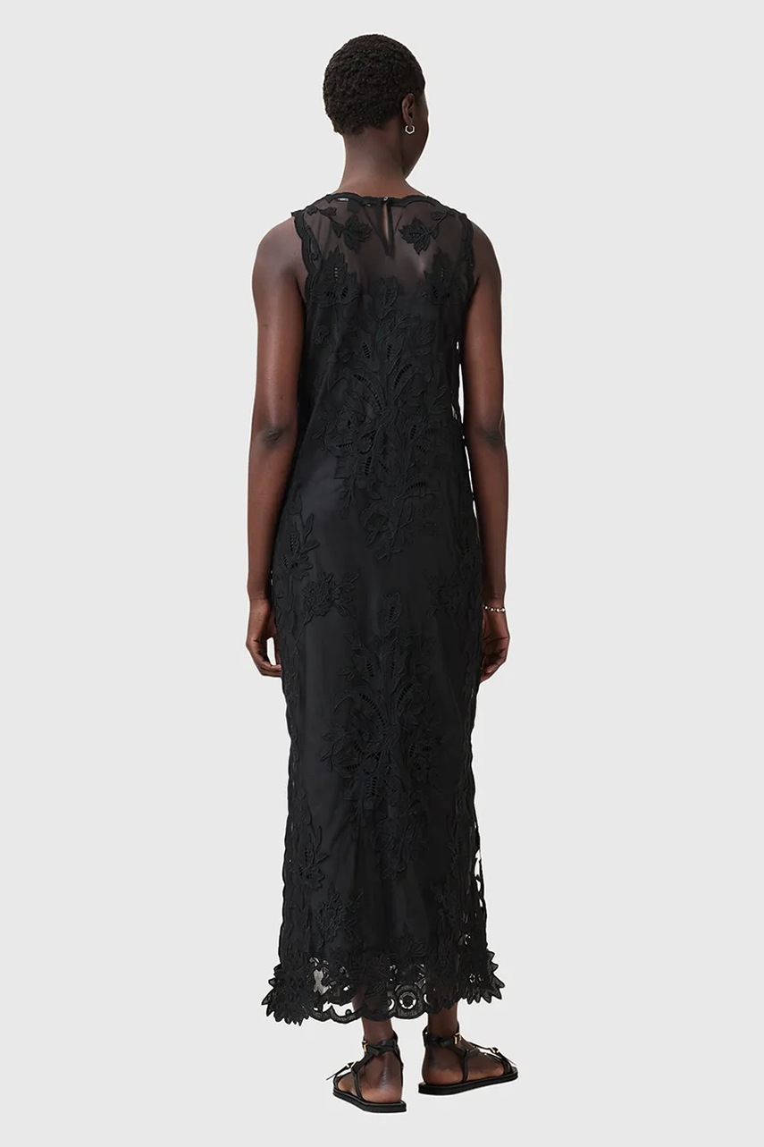 Сукня AllSaints RYE колір чорний maxi облягаюча W130DC