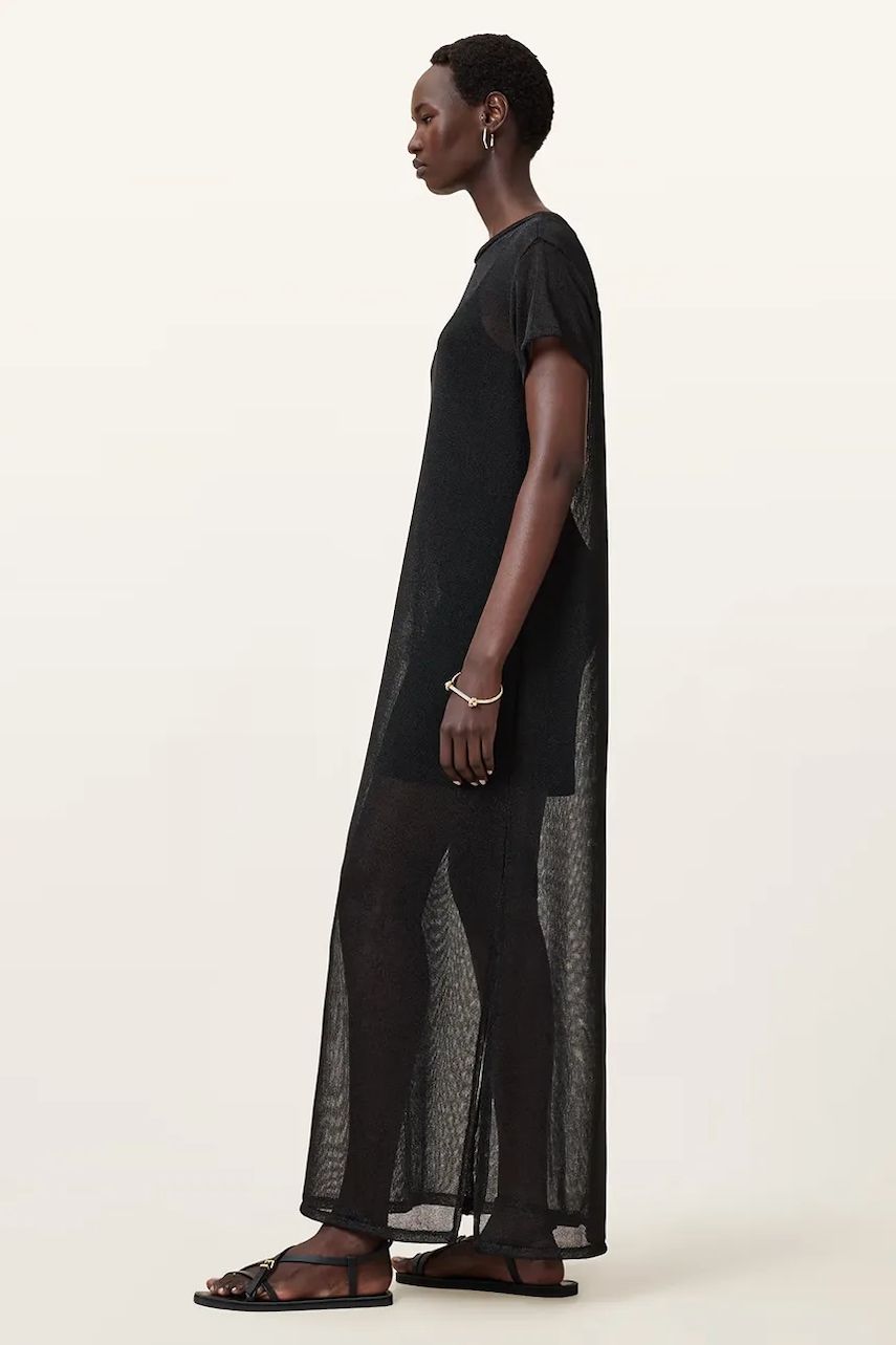 Сукня AllSaints THEA колір чорний maxi пряма W236DC