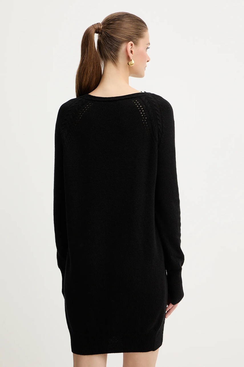 Платье с добавлением шерсти Ermanno Scervino цвет чёрный mini прямое D474Q501APNJG