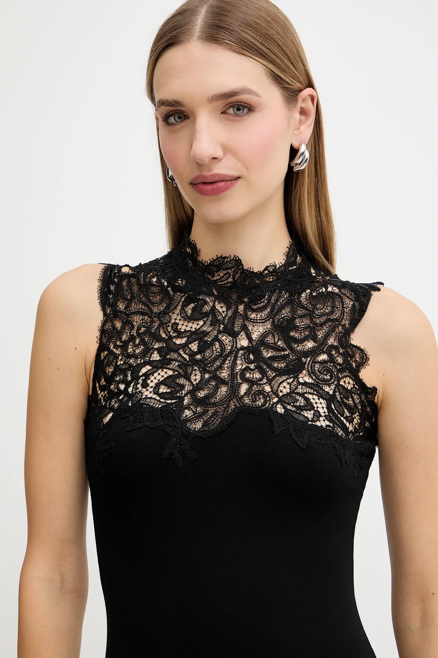 Сукня Ermanno Firenze колір чорний maxi розкльошена D474Q700VQL