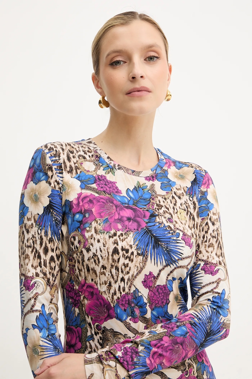 Сукня Just Cavalli колір бежевий mini облягаюча 79PAOE07 CJ112