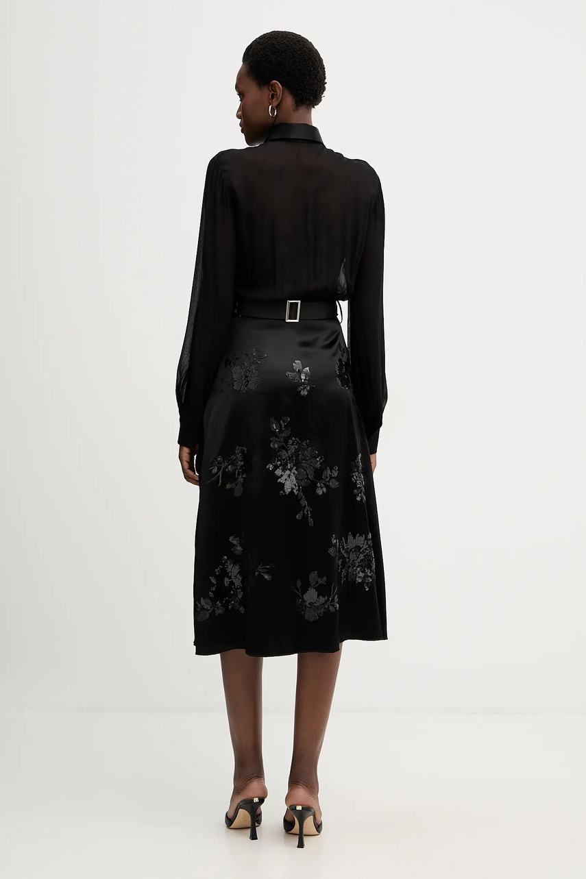 Сукня Ermanno Firenze колір чорний midi розкльошена 57TQ009EL0CC