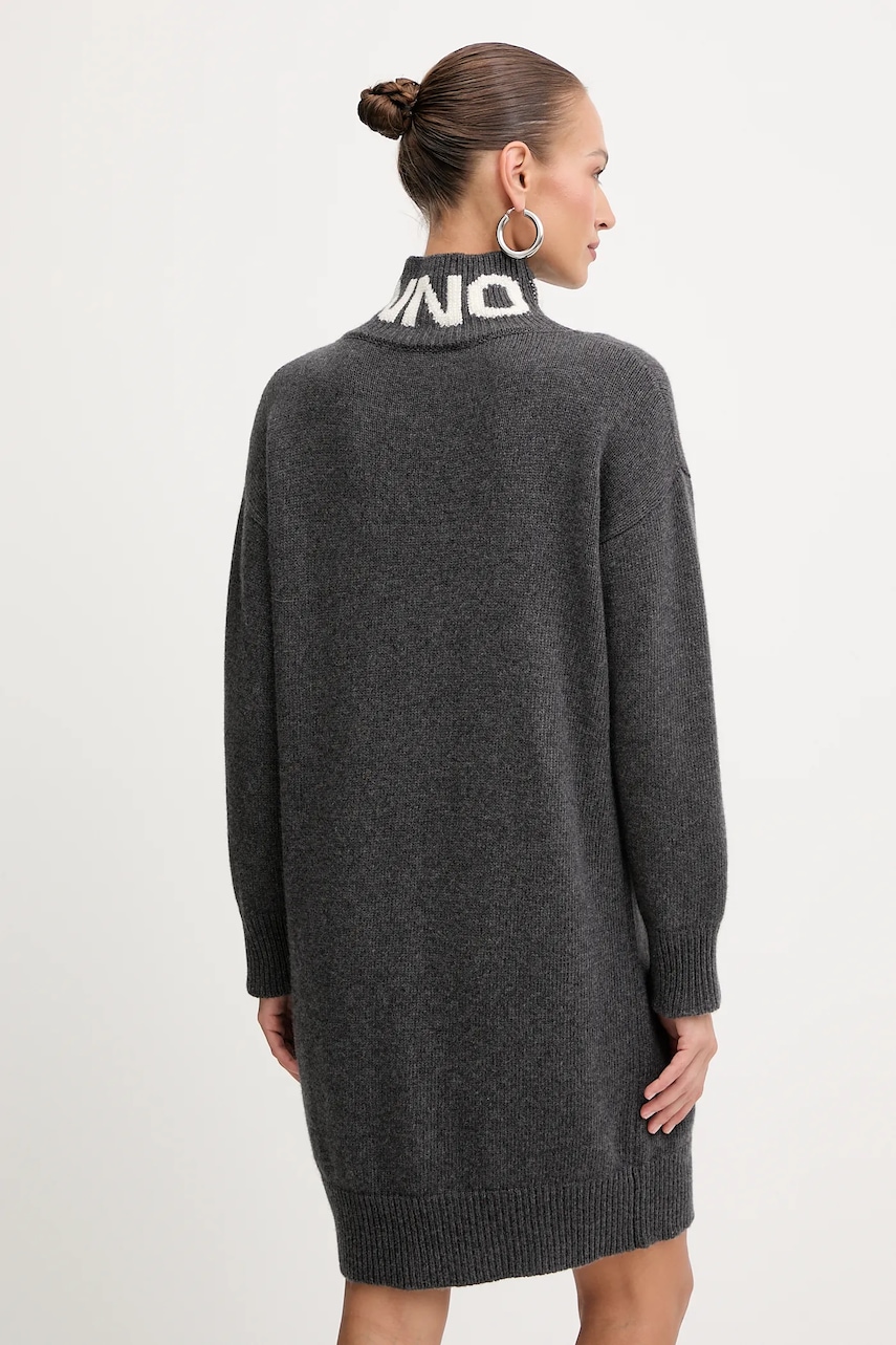 Вовняна сукня Ermanno Scervino колір сірий mini oversize 57TQ026EO1