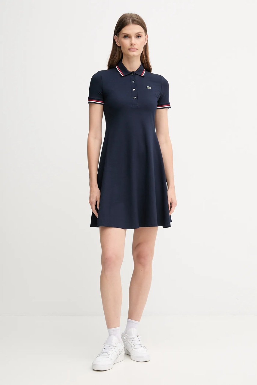 Сукня Lacoste колір синій mini розкльошена EF5288