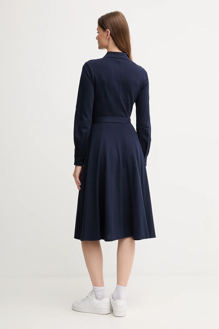 Бавовняна сукня Lacoste колір синій mini розкльошена EF5299