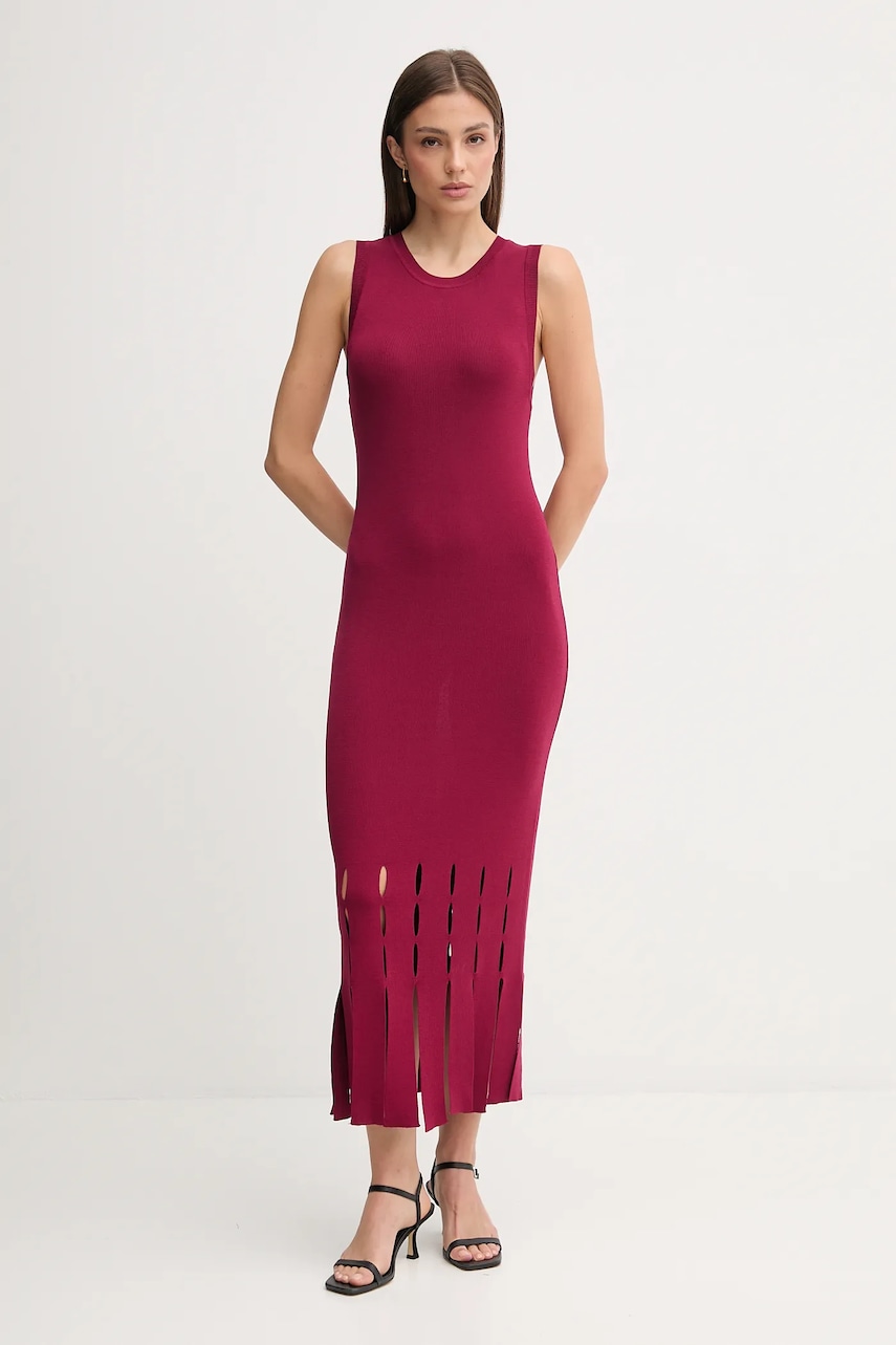 Dkny rochie culoarea bordo, maxi, mulată, P5EUAX20