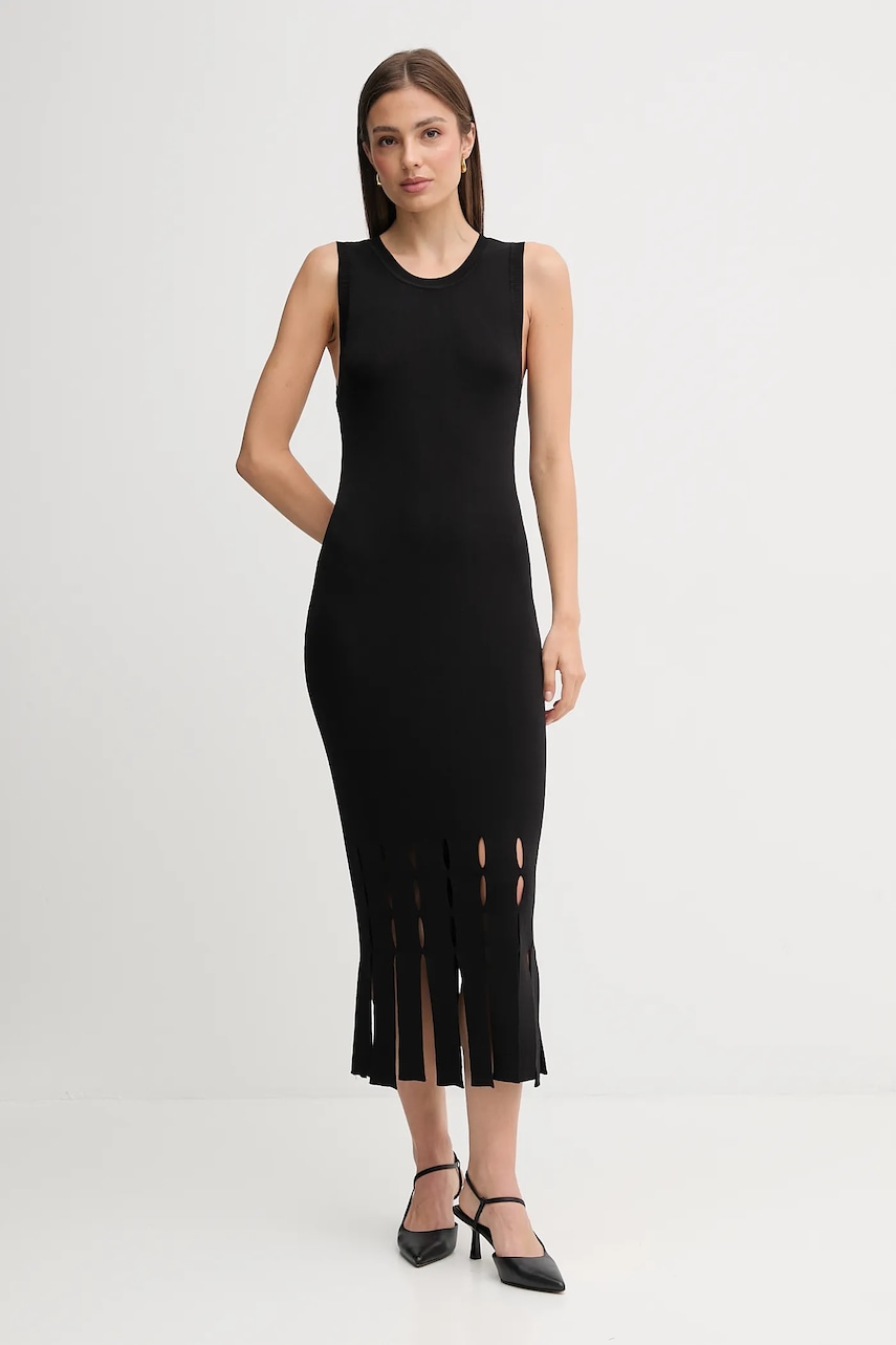 Dkny rochie culoarea negru, maxi, mulată, P5EUAX20