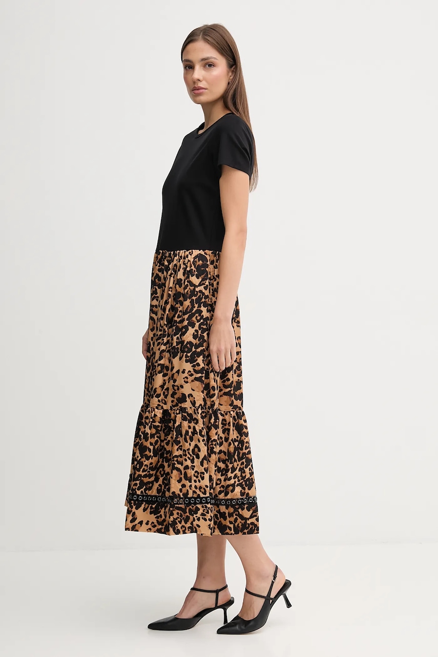 Сукня Dkny колір чорний midi розкльошена P5EB7BBZ