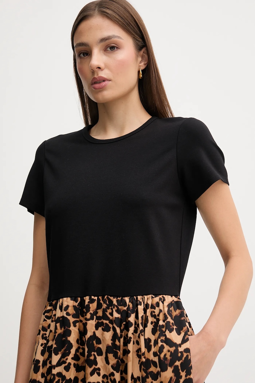 Сукня Dkny колір чорний midi розкльошена P5EB7BBZ