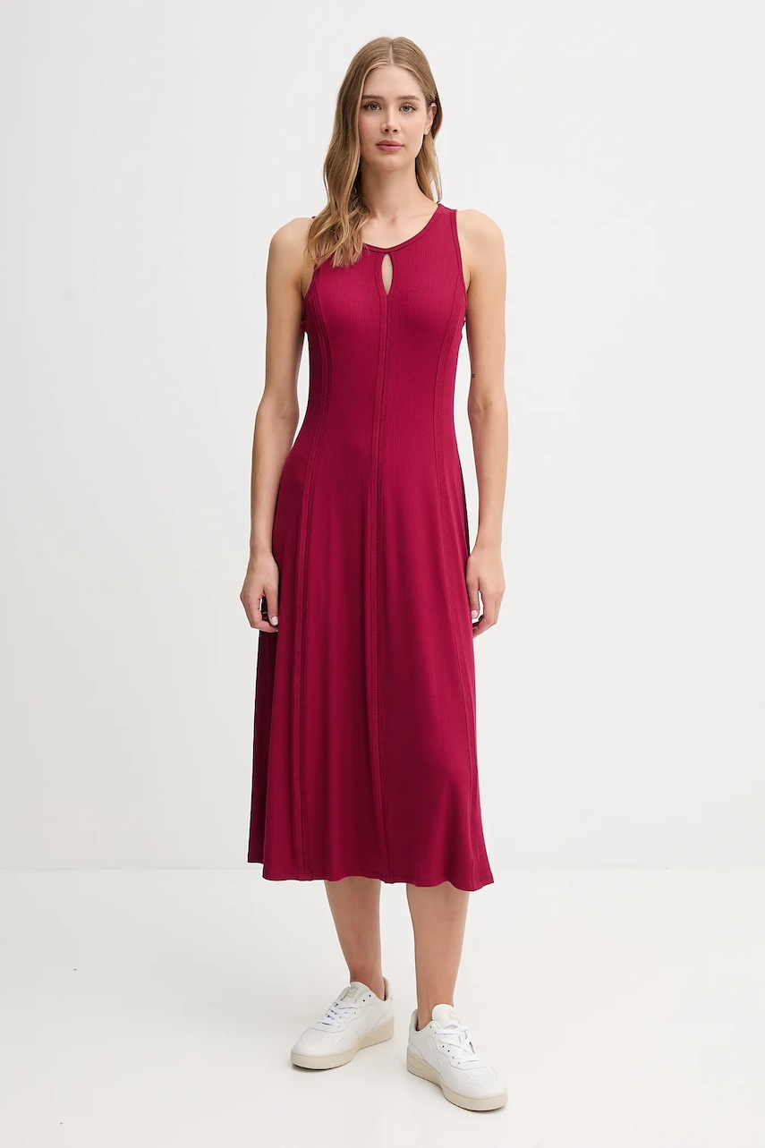 Dkny rochie culoarea roz, maxi, evazați, P5ED0BMX