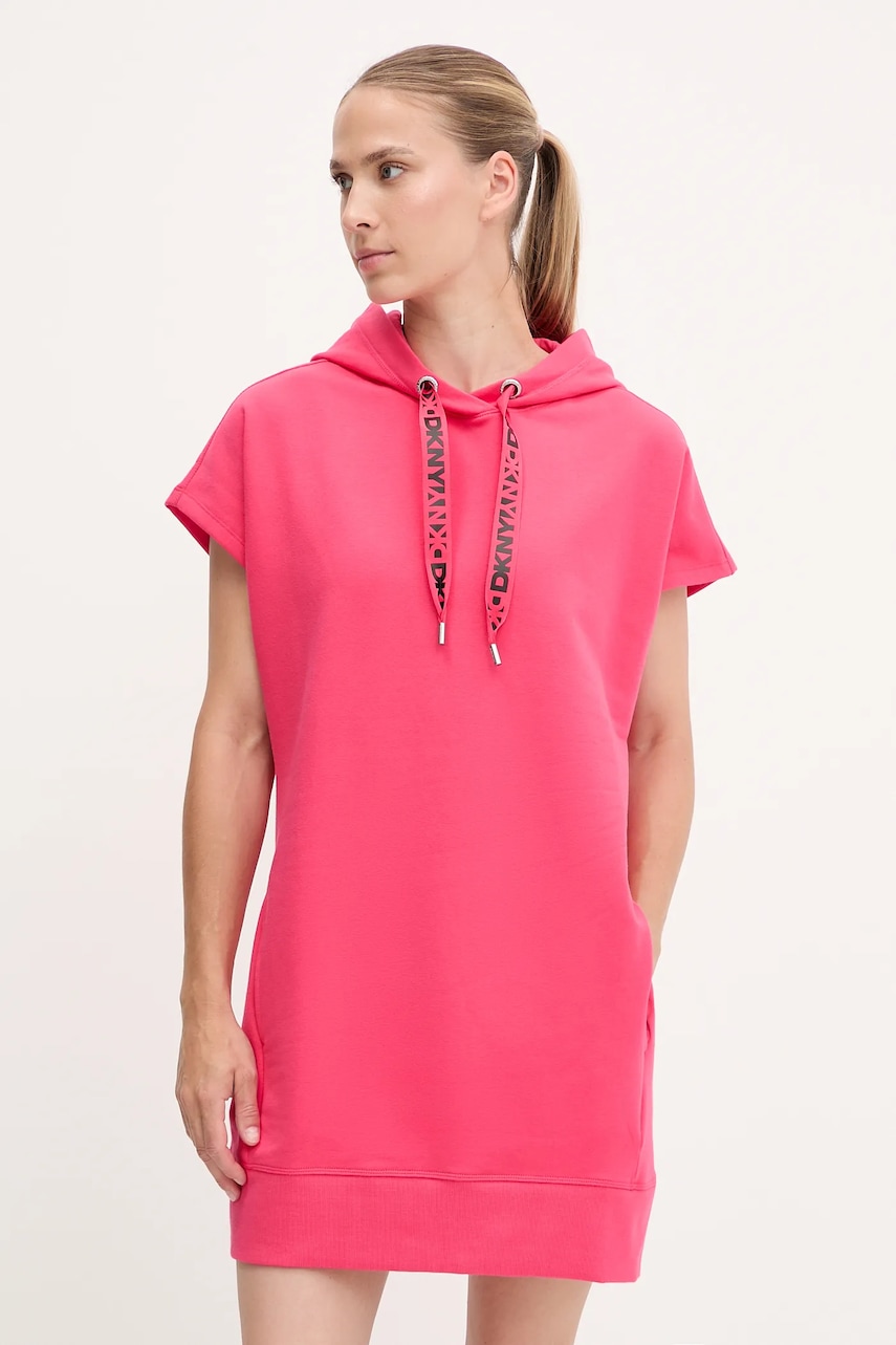 Dkny rochie culoarea roz, mini, drept, DP5D4908