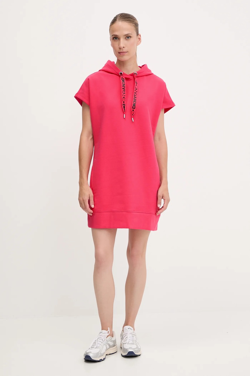 Платье Dkny цвет розовый mini прямое DP5D4908