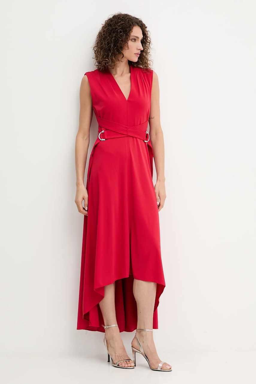 Сукня Dkny колір червоний maxi розкльошена DD5J1M09