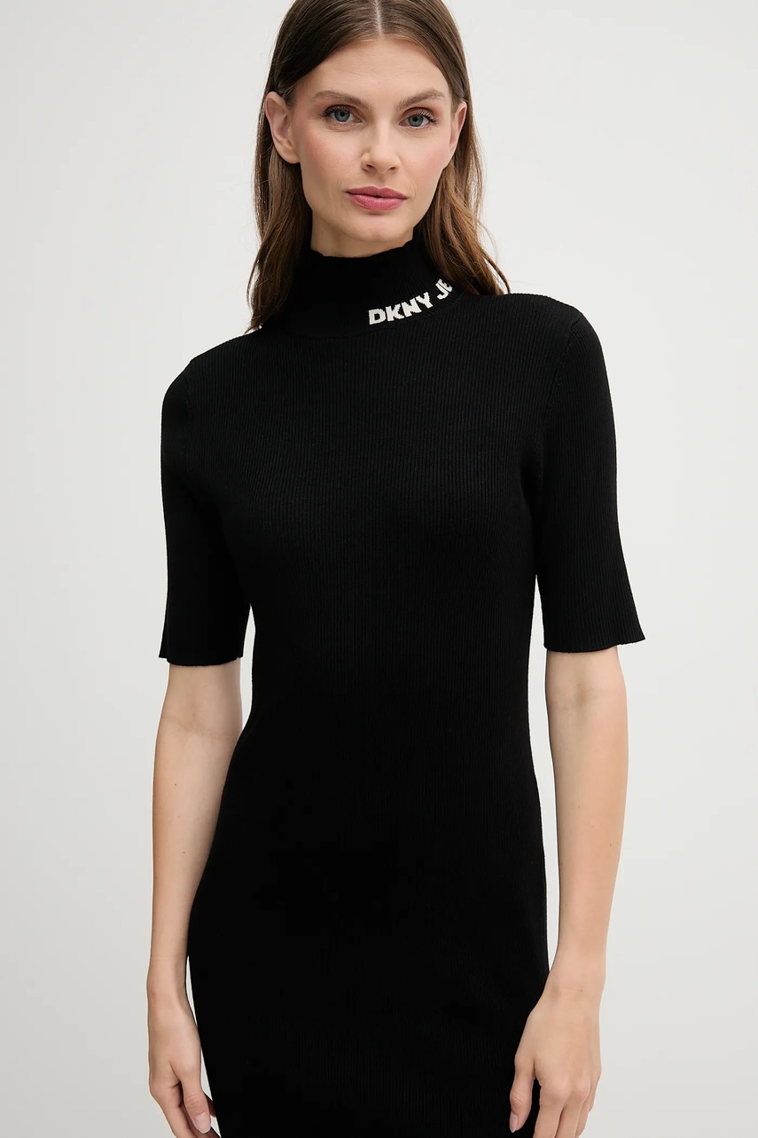 Сукня Dkny колір чорний midi облягаюча DJ5R0751