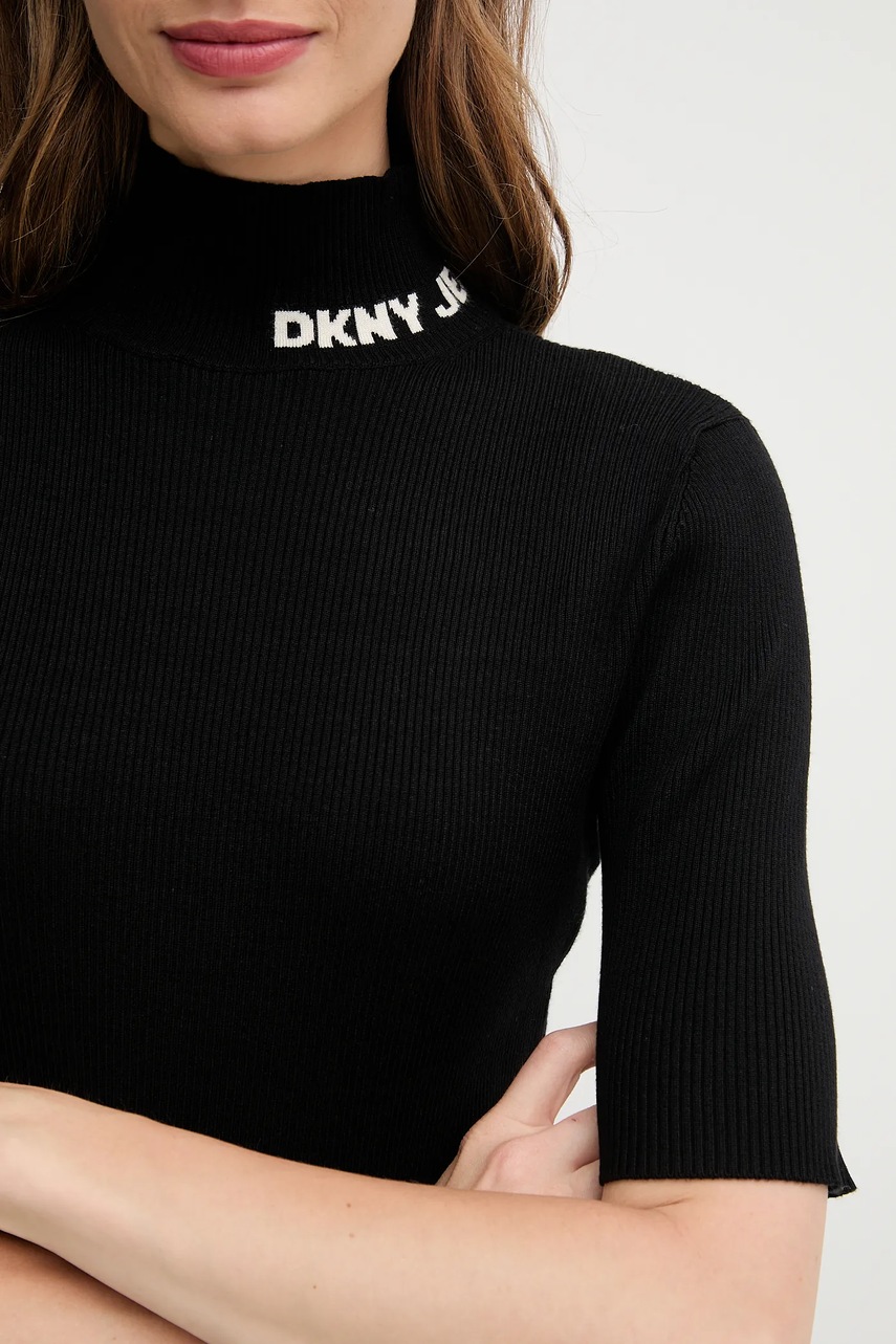 Сукня Dkny колір чорний midi облягаюча DJ5R0751