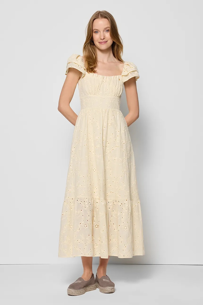 Bizuu rochie CORSICA culoarea galben, maxi, evazați, CORSICA ŻÓŁTY