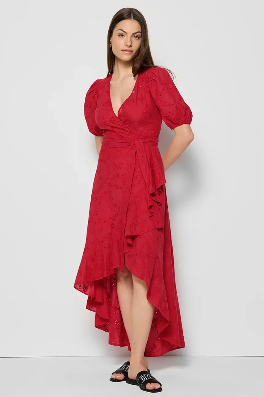 Bizuu rochie MONARDA culoarea roșu, mini, evazați, MONARDA CZERWONY