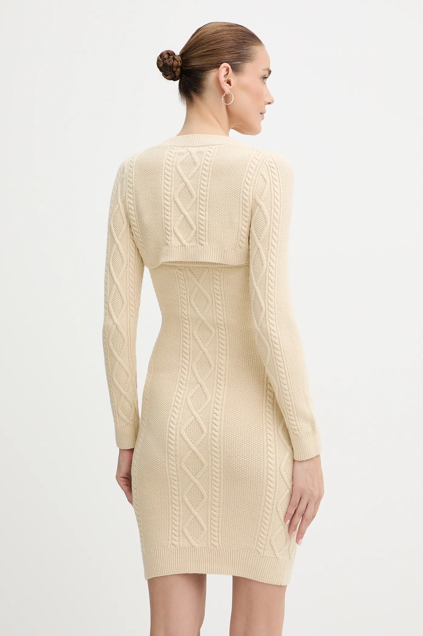 Сукня Guess DAPHNE колір бежевий mini облягаюча W5BK61 Z2ZK2