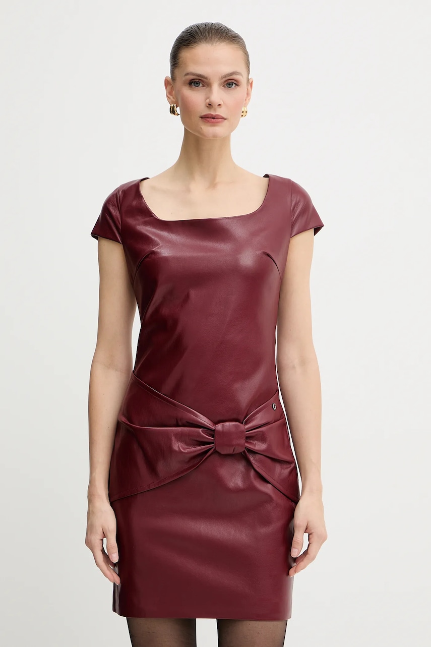 Сукня Guess ALIENOR колір бордовий mini пряма W5BK55 WGIK0