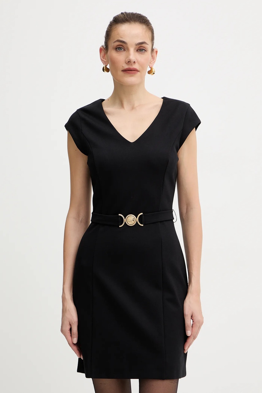 Levně Šaty Guess CHRISSY černá barva, mini, W5BK21 KCMU2