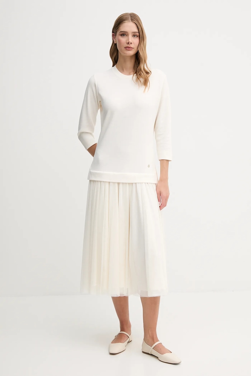 Joop! rochie culoarea bej, midi, evazați, 30047770