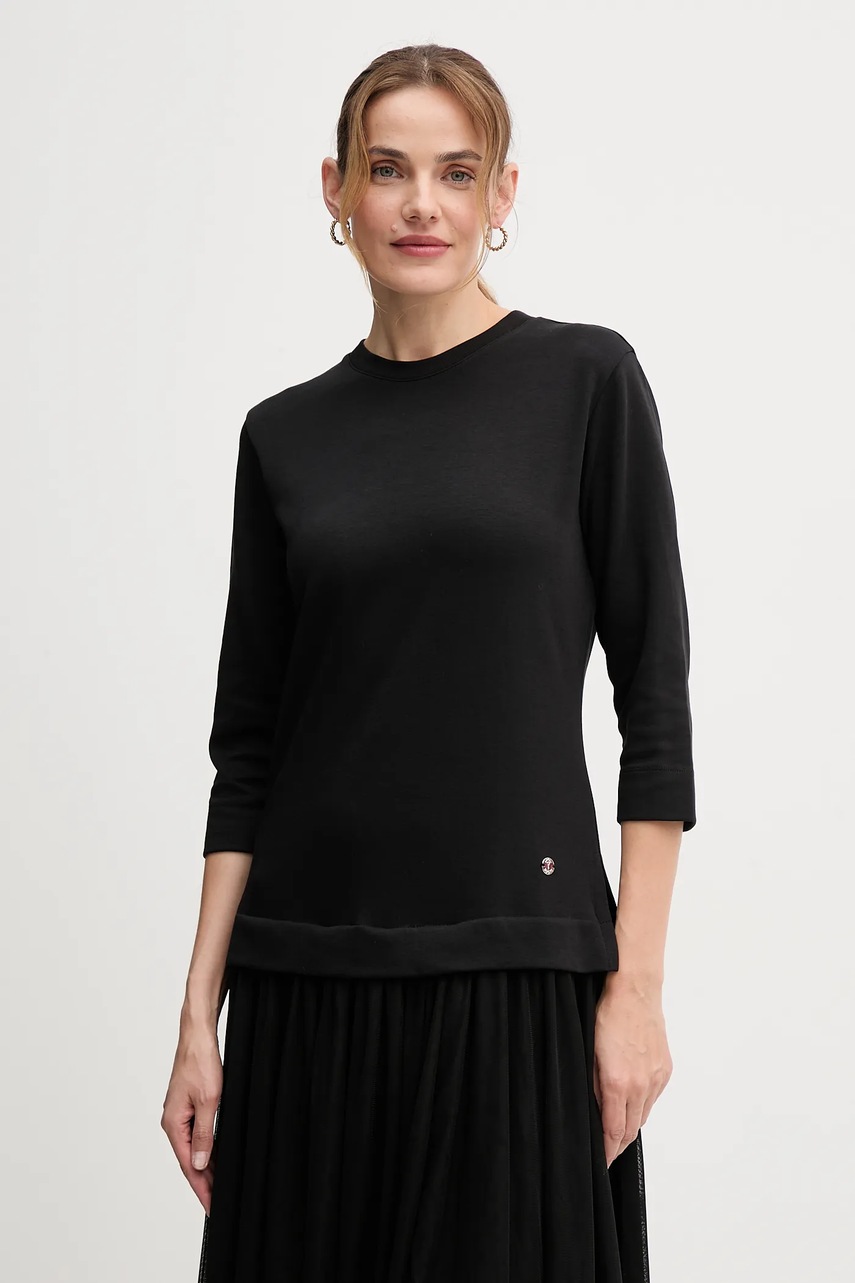 Сукня Joop! колір чорний midi розкльошена 30047770