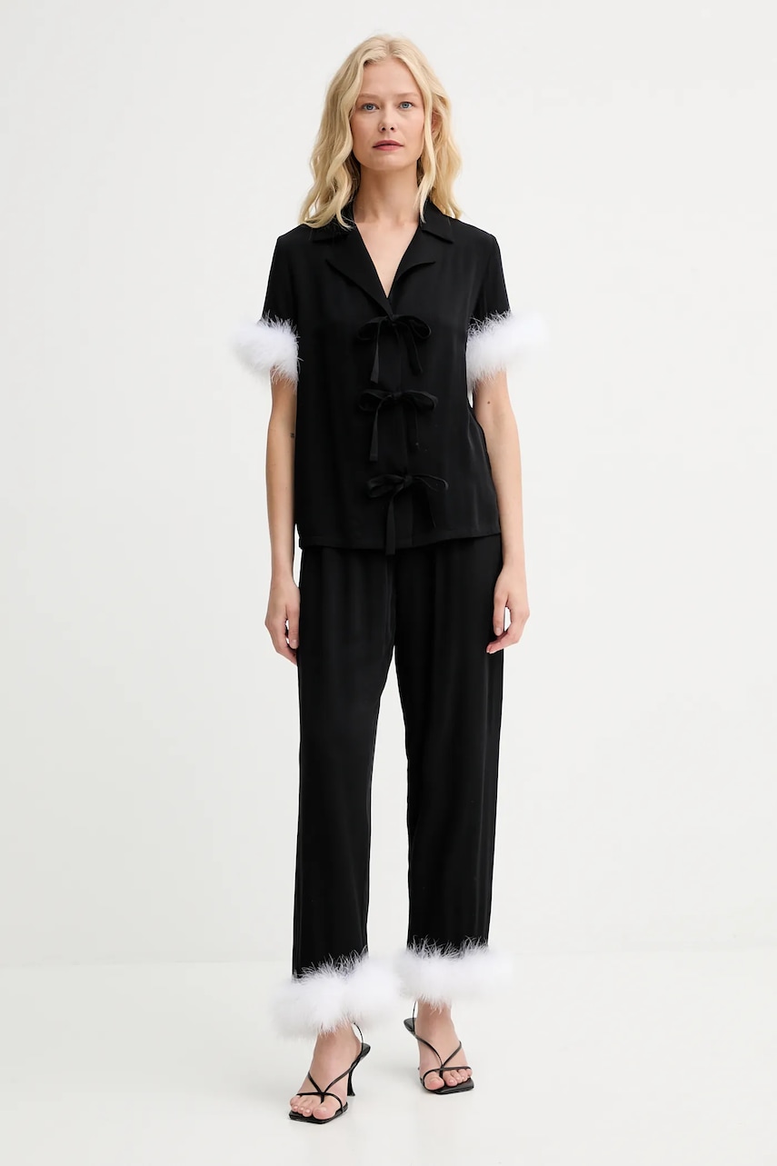 The Sleeper pijama culoarea negru, POSP02P002F