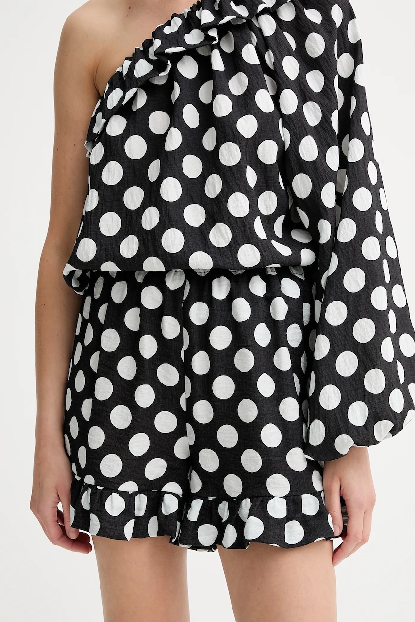 The Sleeper pantaloni scurți culoarea negru, cu imprimeu, high waist, CHSH02G097N