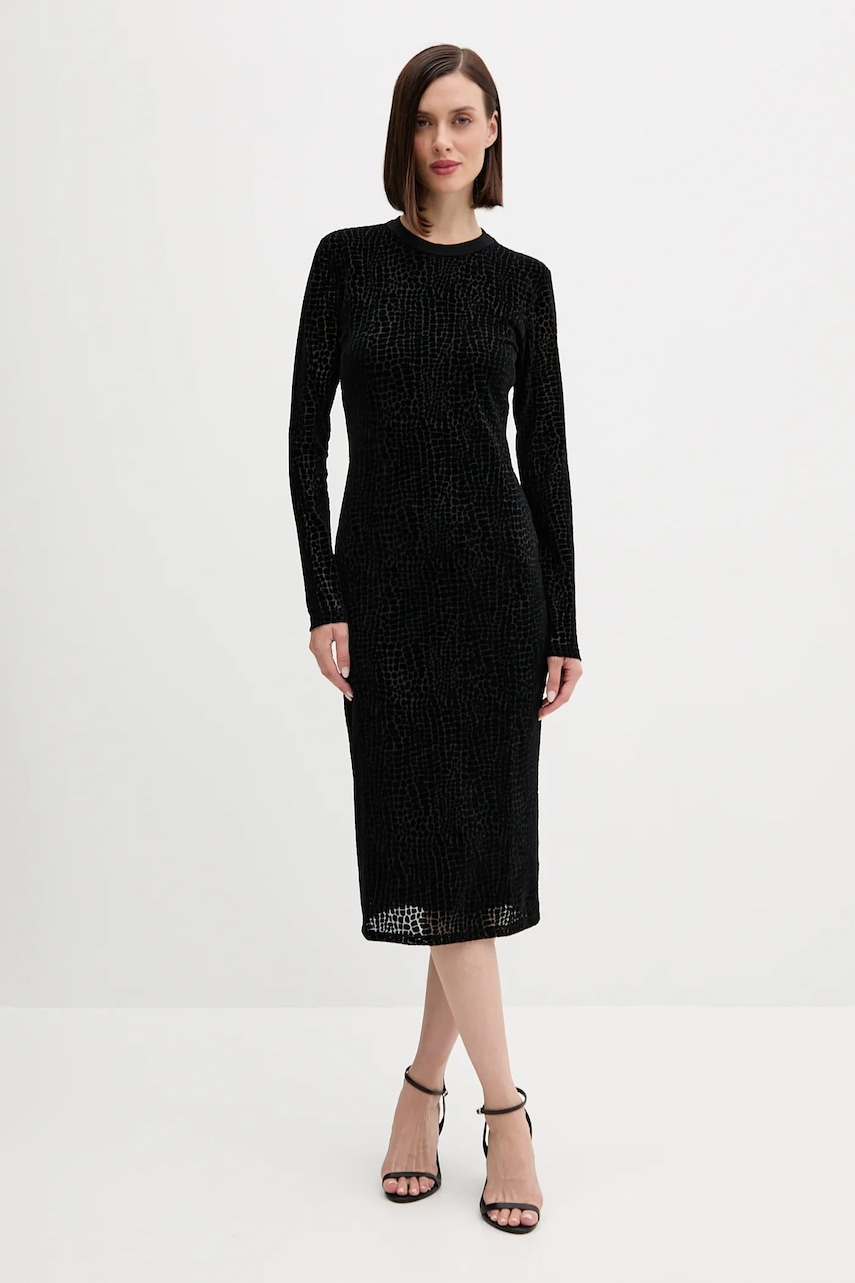 Joop! rochie culoarea negru, midi, mulată, 30048292 Joop! rochie culoarea negru, midi, mulată, 30048292